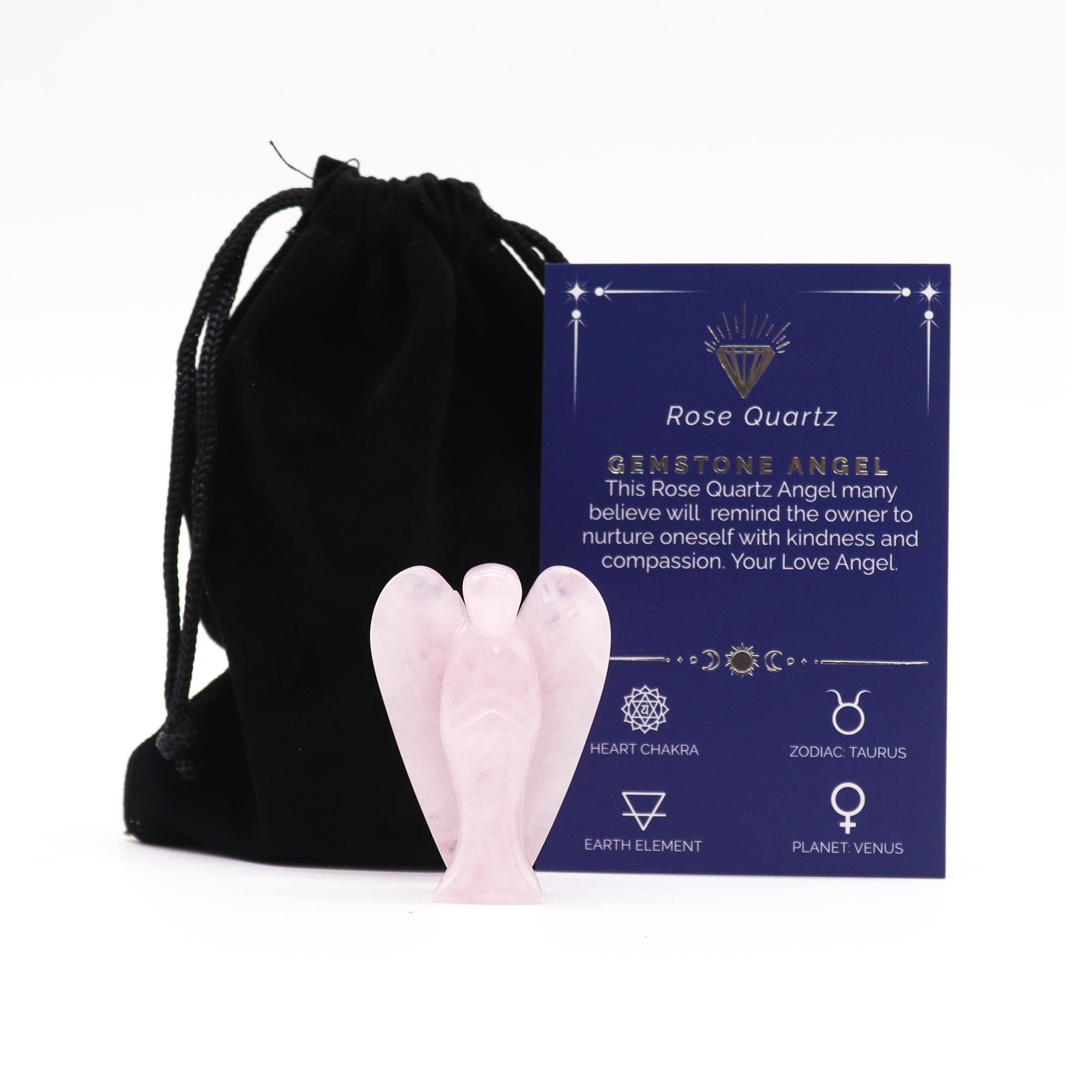 Ange en Gemme Sculpté – Quartz Rose
