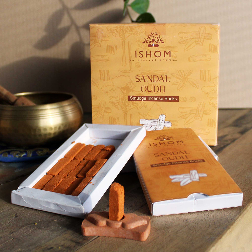 Set de 15 Briques d'Encens Naturel et Brûleur – Bois de Santal