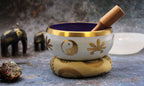 Set Bol Tibétain Coffret – Yin & Yang – Blanc/Violet – 14 cm