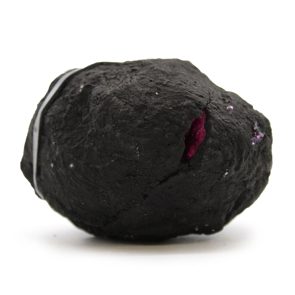 Géode de Calcite Colorée – Roche Noire & Rouge Profond
