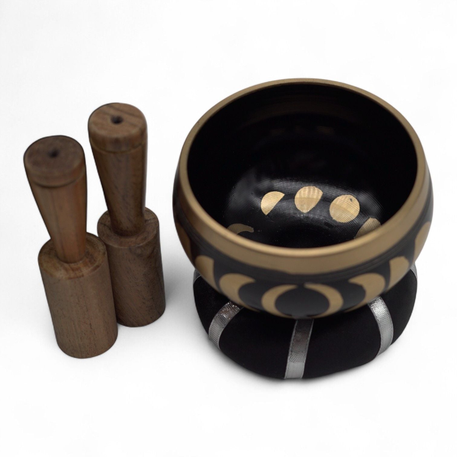 Set Bol Tibétain Coffret – Phases de Lune – Noir – 10,7 cm