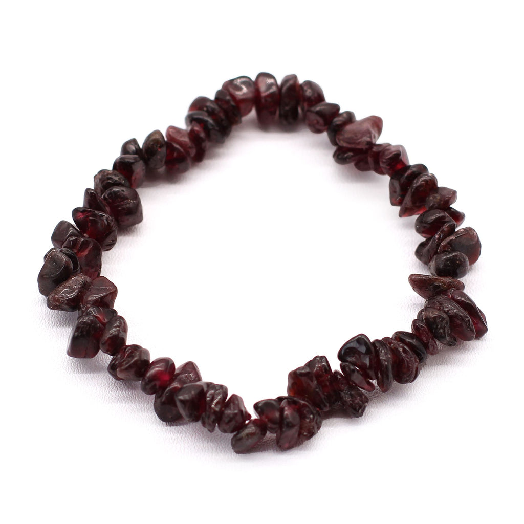 Bracelet Chipstone en Grenat – Éclats de Vitalité