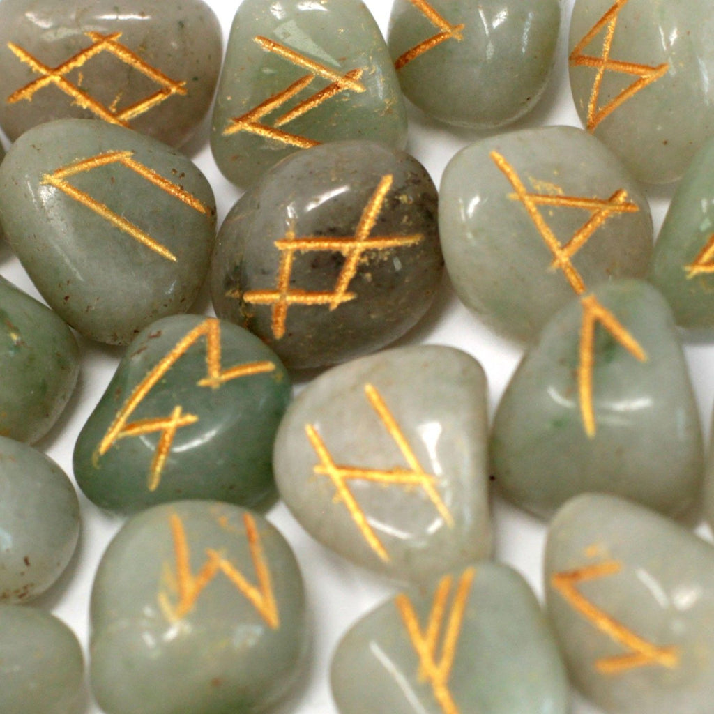 Runes Indiennes en Pochette – Aventurine Verte