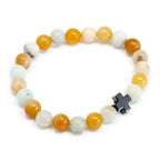 Set de 2 Bracelets d'Amitié – Loyauté – Amazonite & Jaspe Jaune