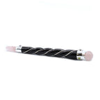 Baguette Torsadée Argent – Sphère de Quartz Rose