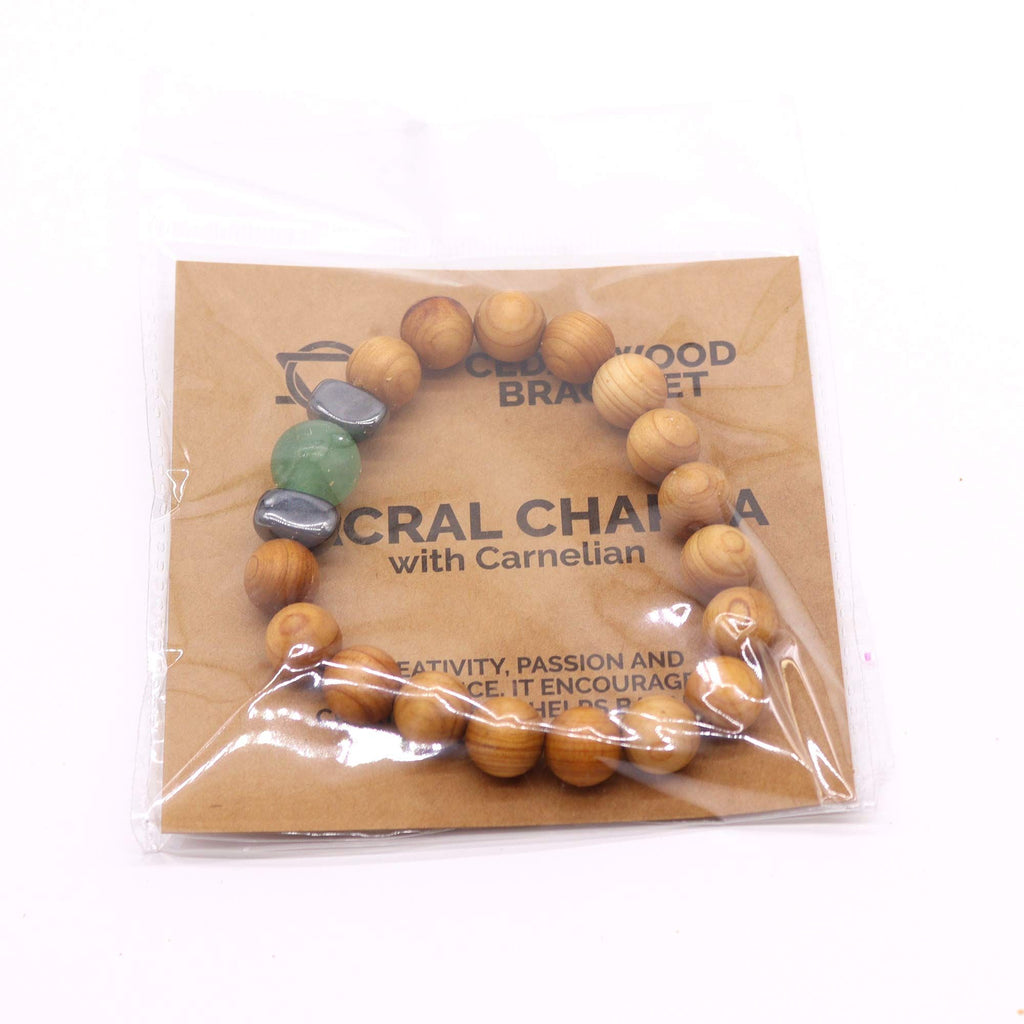 Bracelet Chakra Sacré – Cèdre & Aventurine