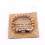 Bracelet Jonc en Bois de Cèdre – Chakra Couronne – Quartz Blanc