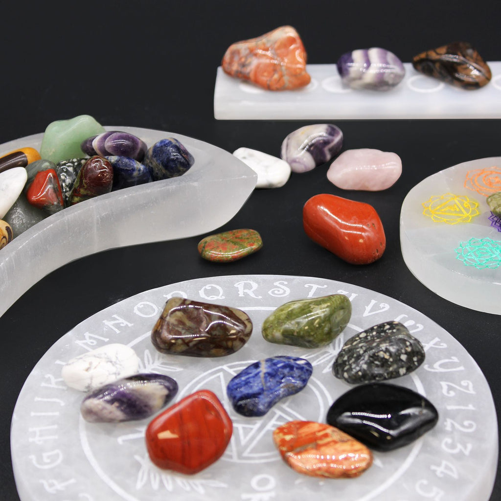 Sachet de 12 Pierres Roulées Moyennes – Agate Grise Botswana