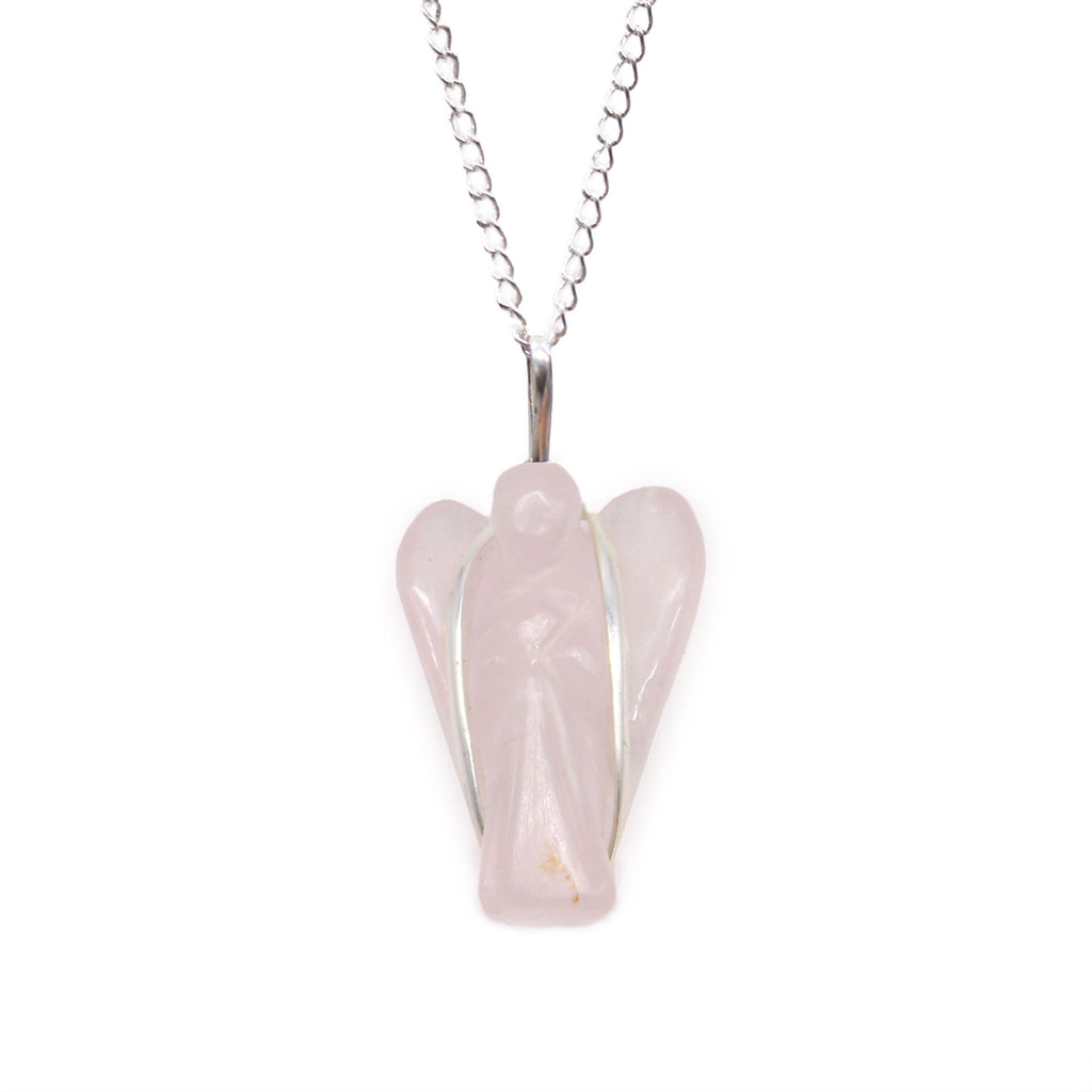 Pendentif Ange Gardien – Quartz Rose