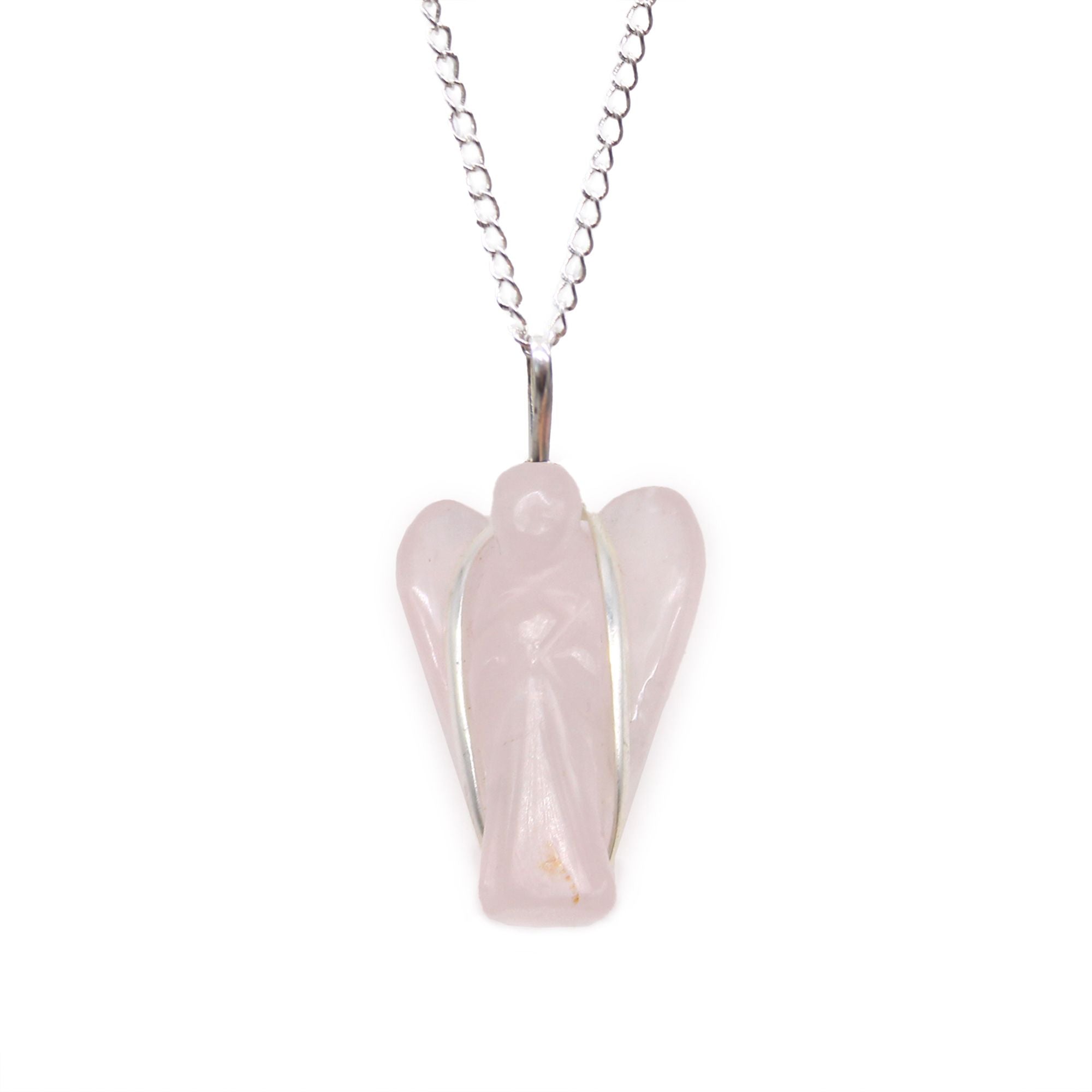 Pendentif Ange Gardien – Quartz Rose