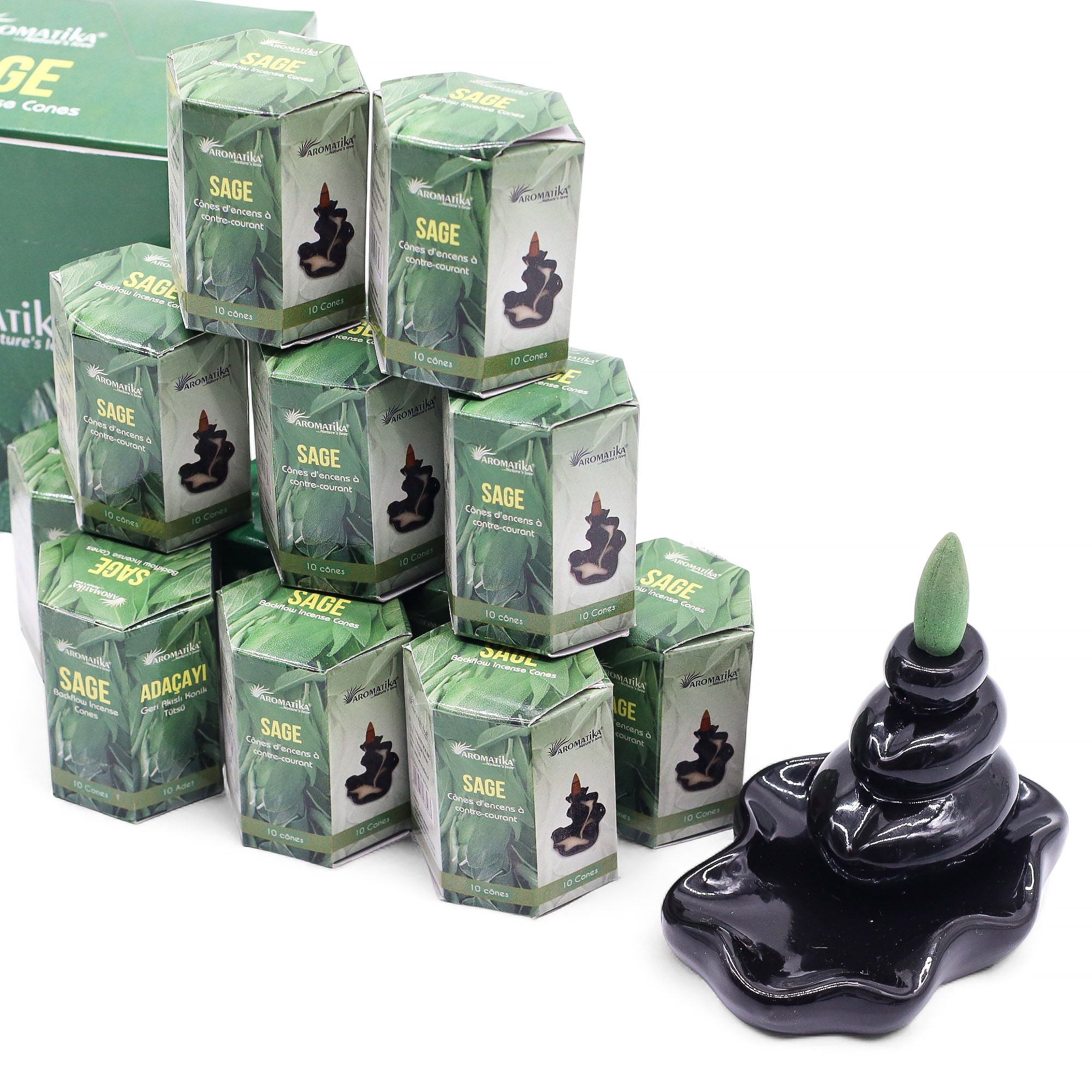 Encens Backflow Masala – Sauge (10 cônes)