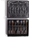 Set de 7 Cuillères Rituelles en Gemme – Finition Bronze