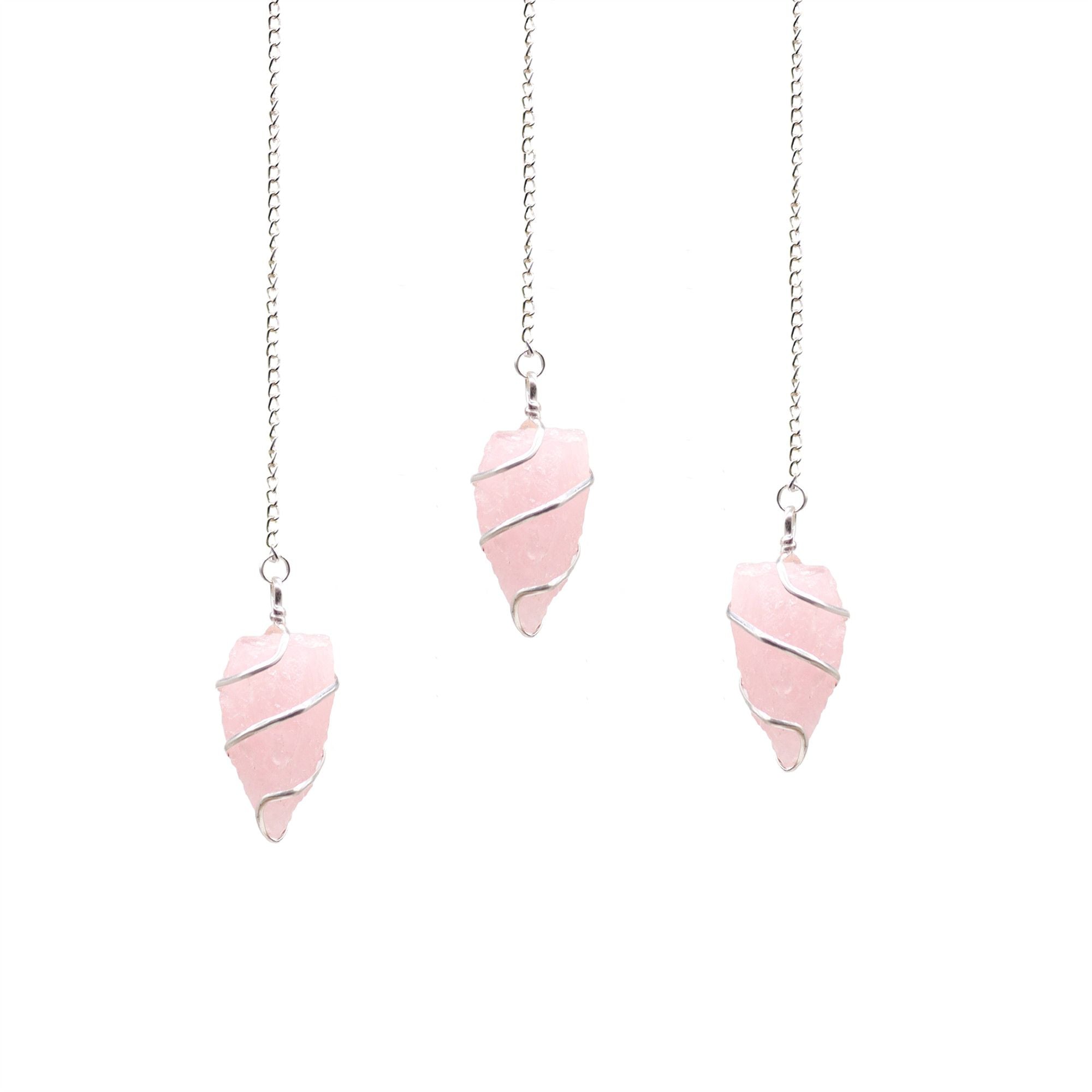 Pendule en Pierre Brute – Quartz Rose