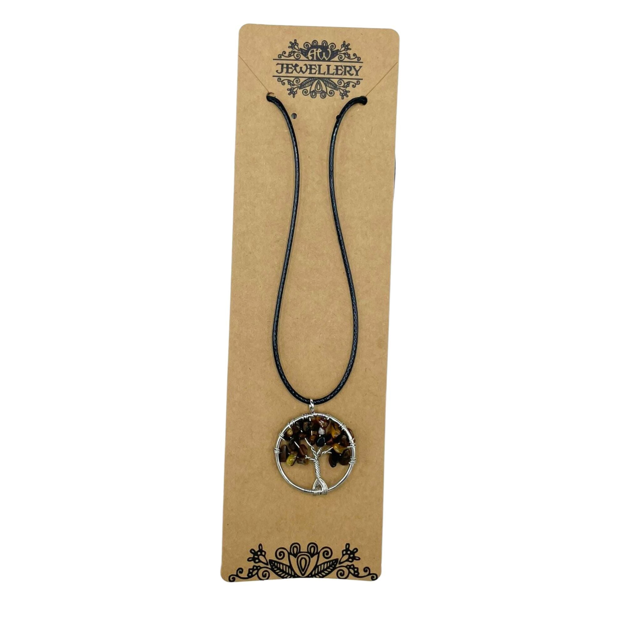 Collier Arbre de Vie – Feuillage d’Œil de Tigre
