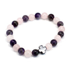 Set de 2 Bracelets d'Amour – Améthyste & Quartz Rose