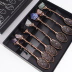 Set de 7 Cuillères Rituelles en Gemme – Finition Bronze