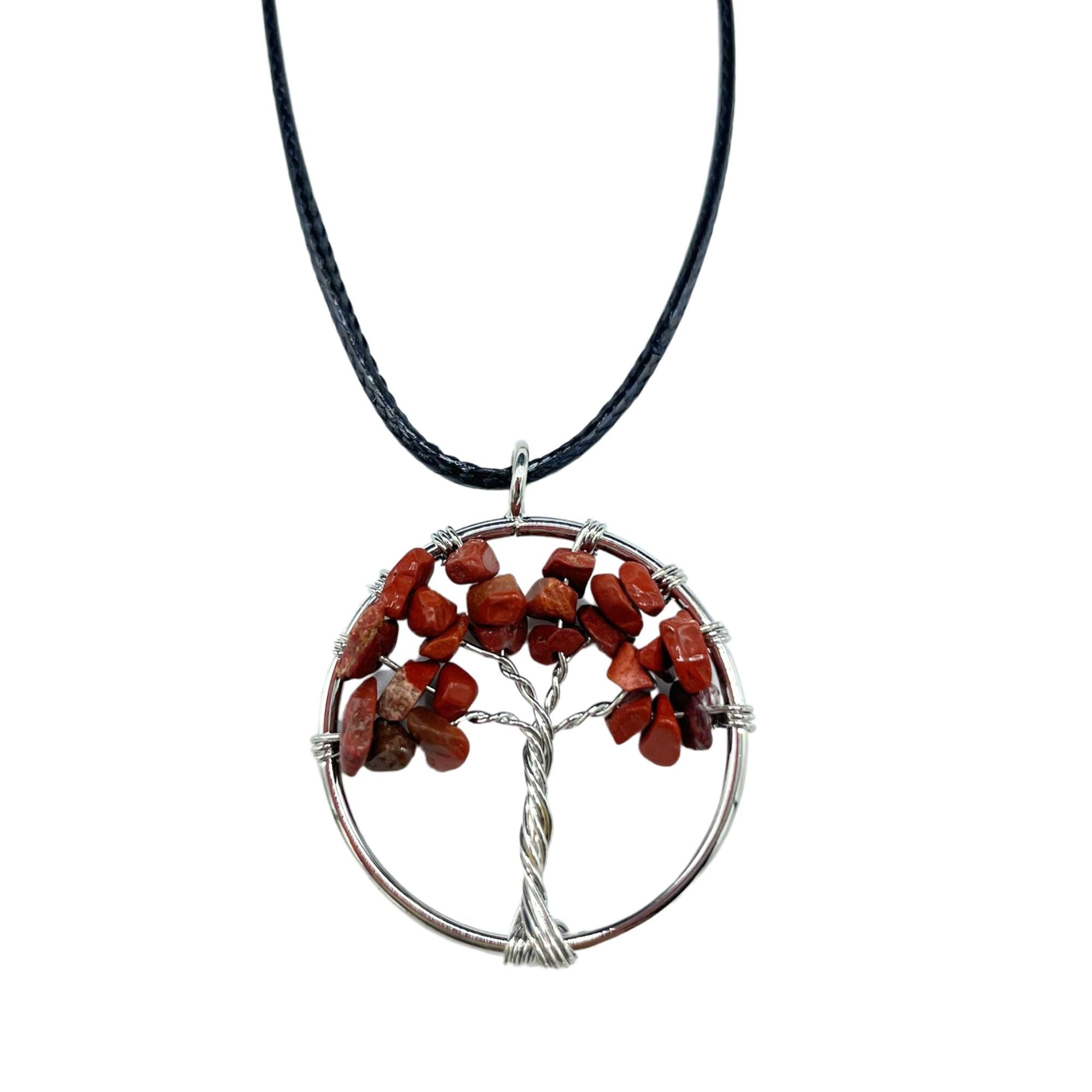 Pendentif Arbre de Vie – Jaspe Rouge