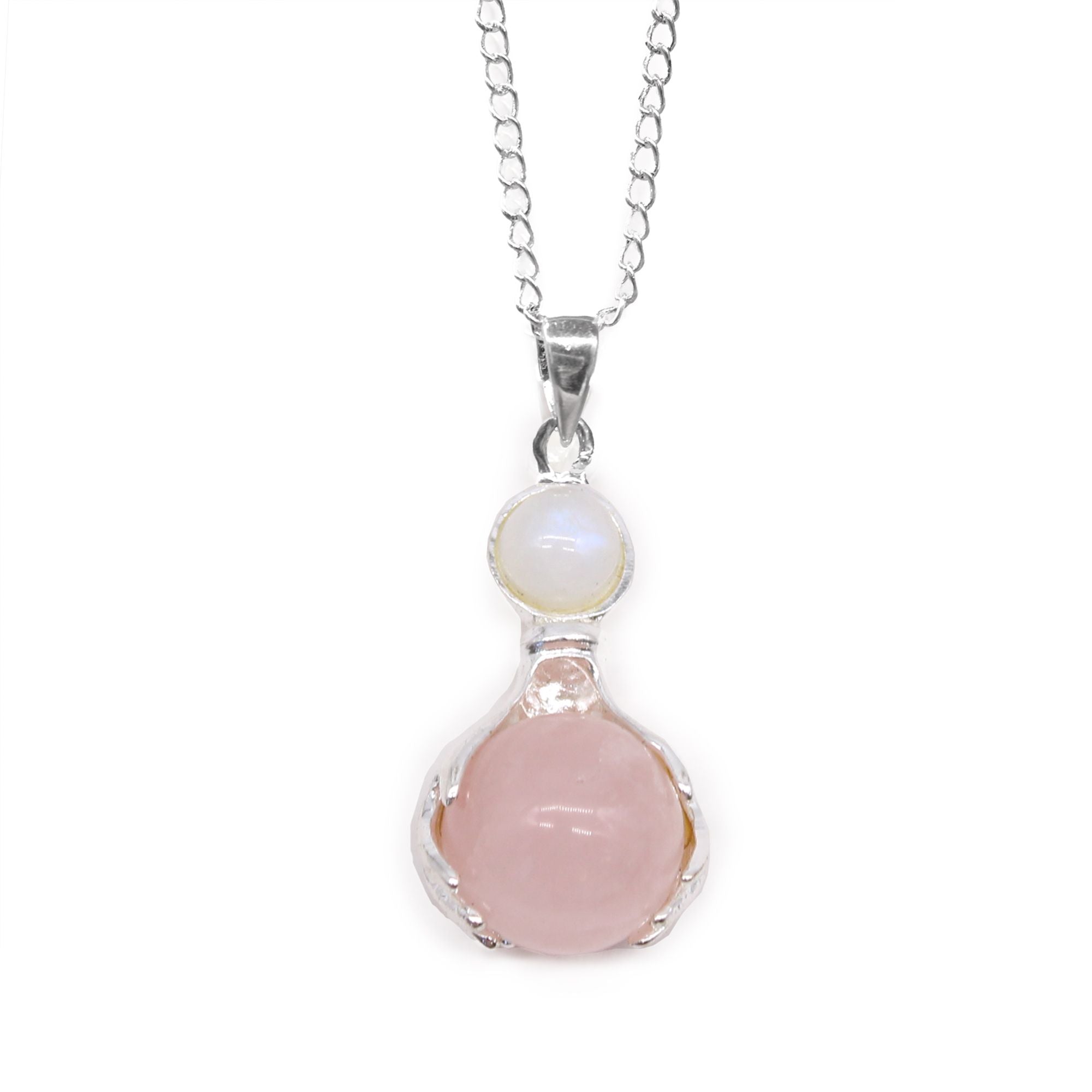 Pendentif Pointe – Quartz Rose (Petit Format)