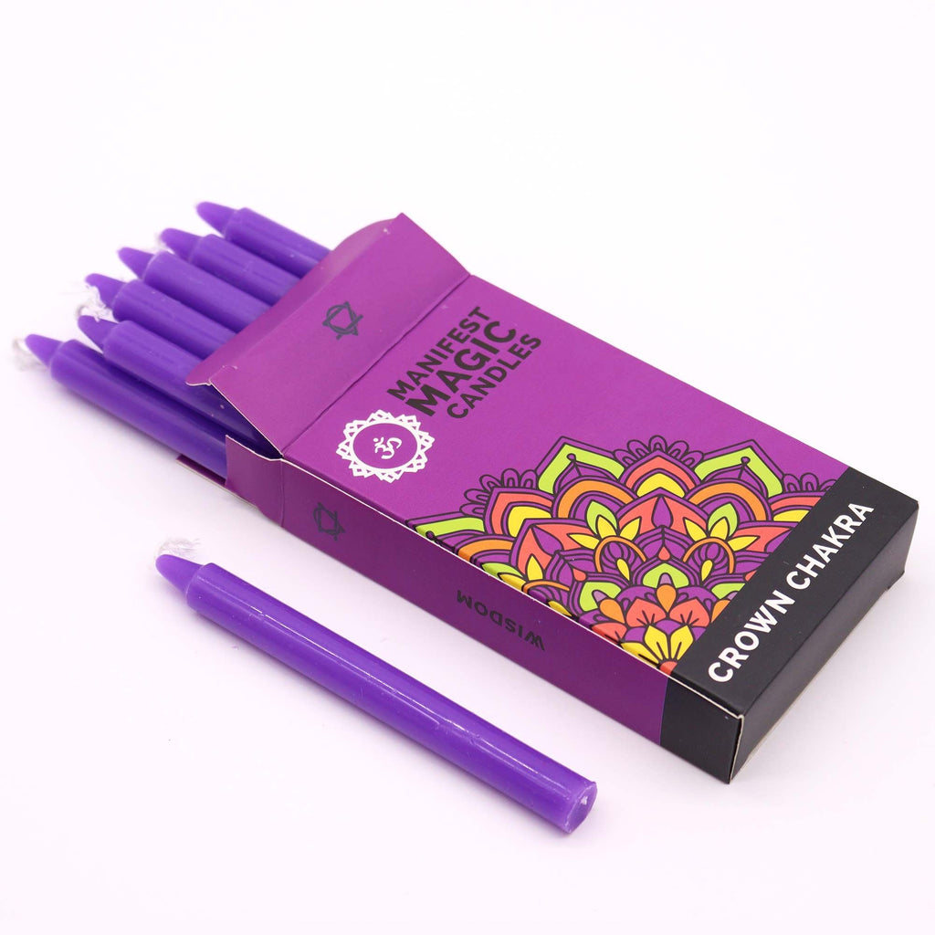 Bougies de Manifestation – Violette – Chakra Couronne (pack de 12)