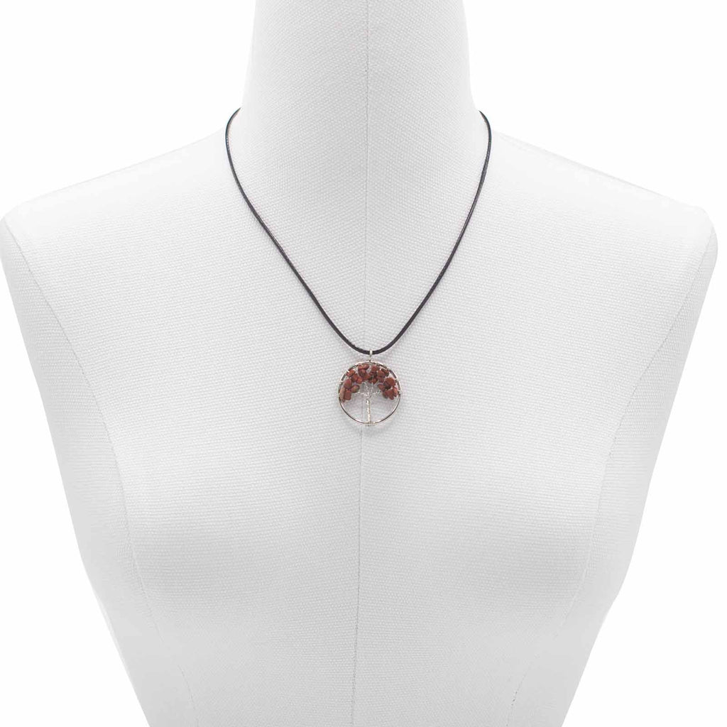 Pendentif Arbre de Vie – Jaspe Rouge