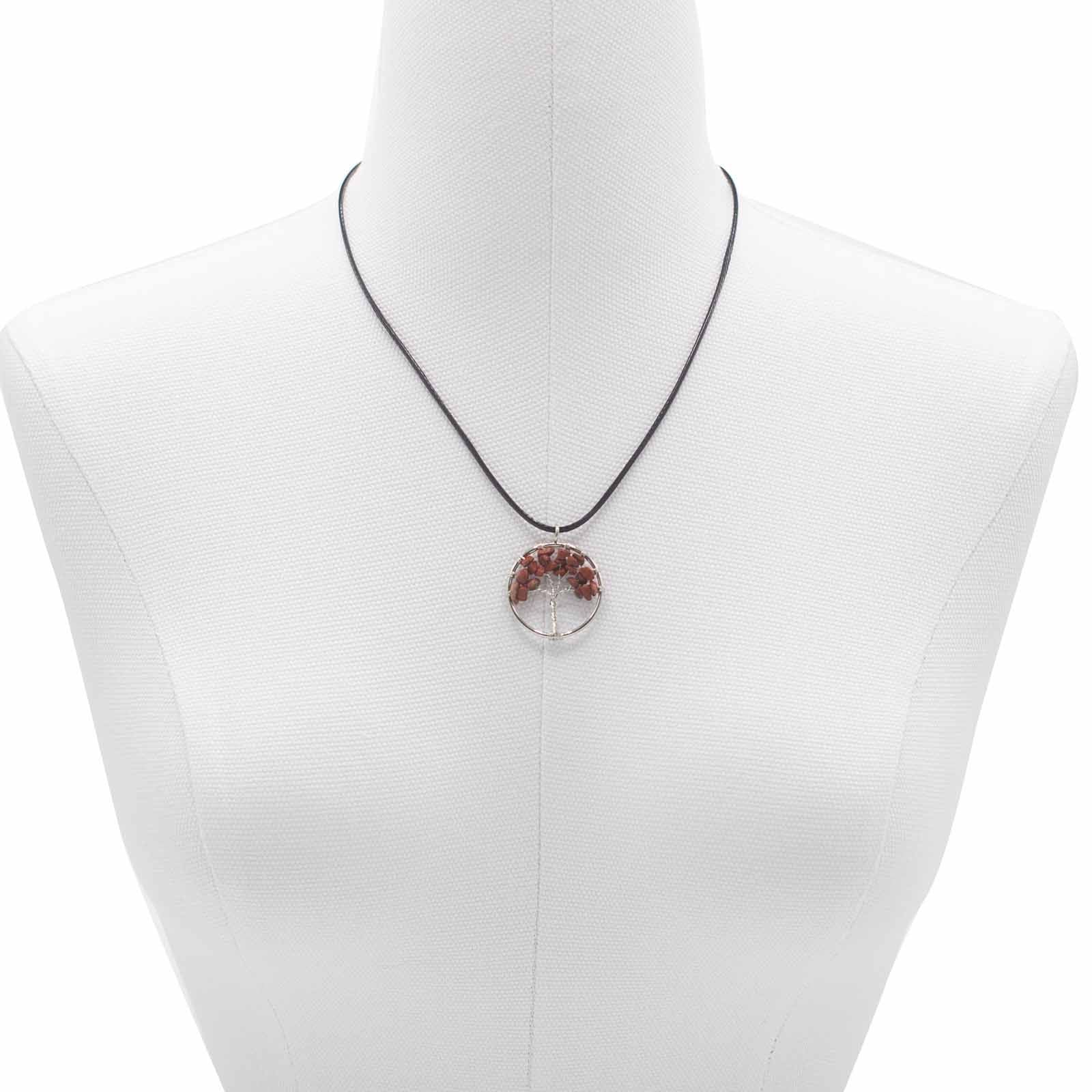 Pendentif Arbre de Vie – Jaspe Rouge
