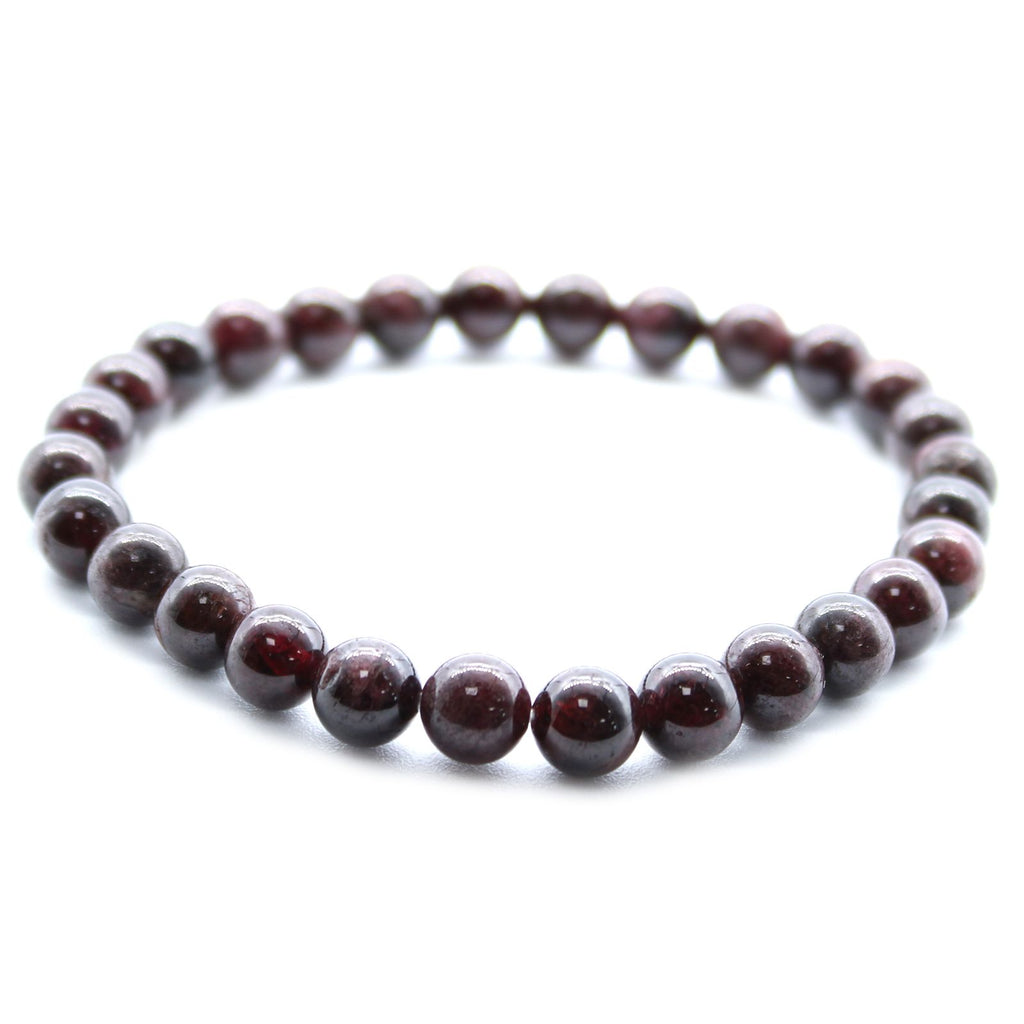 Bracelet Mala – Grenat Sang – Pierres Rondes
