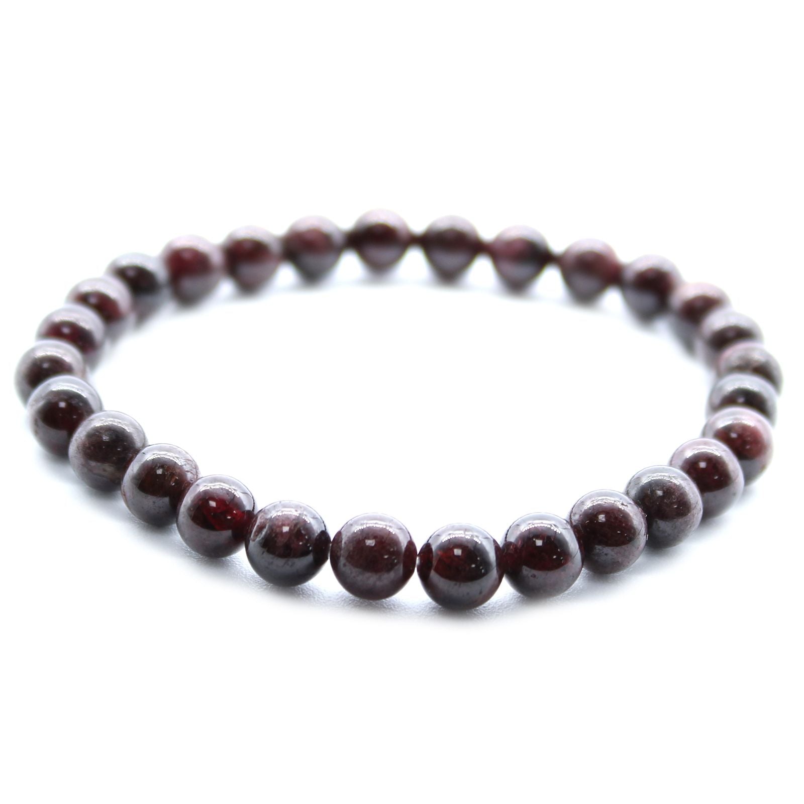 Bracelet Mala – Grenat Sang – Pierres Rondes