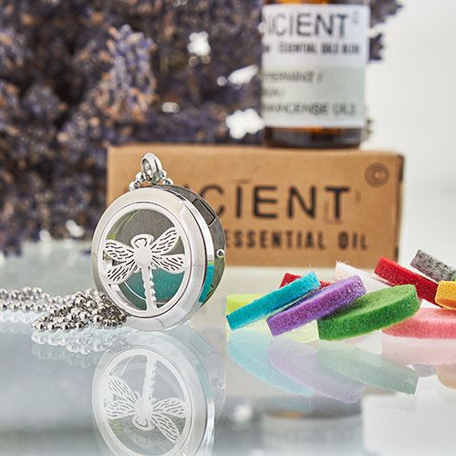 Collier Diffuseur d'Aromathérapie – Libellule – 25 mm