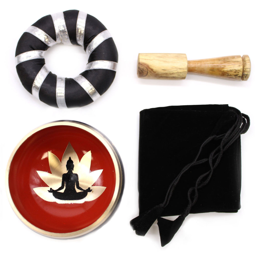 Coffret Bol Tibétain – Bouddha Doré – 10,7 cm