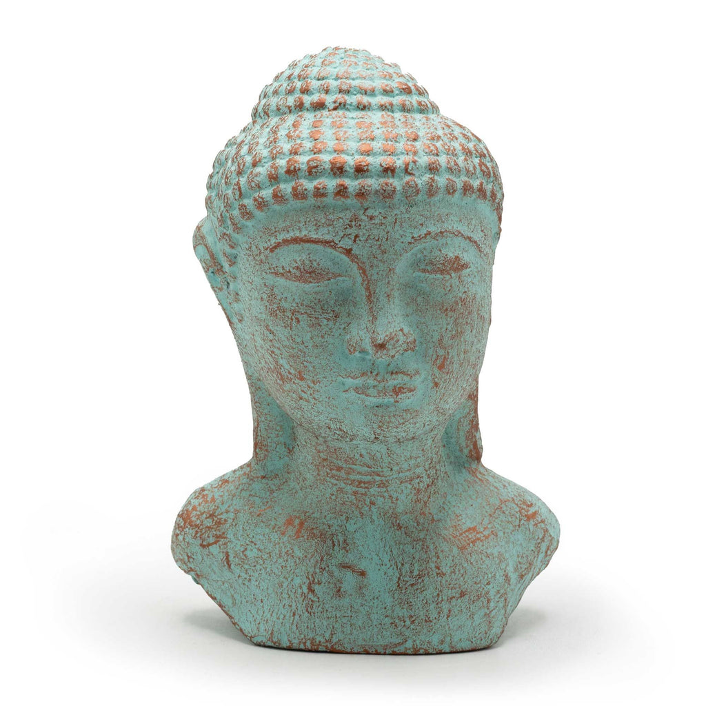 Tête de Bouddha Tranquillité – Vert Cuivré