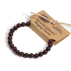 Bracelet Mala – Grenat Sang – Pierres Rondes