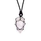 Pendentif Goutte Macramé – Cristal de Roche