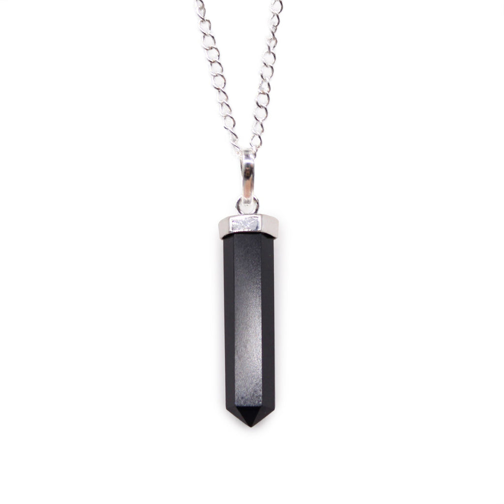 Pendentif Pointe – Agate Noire (Grand Format)