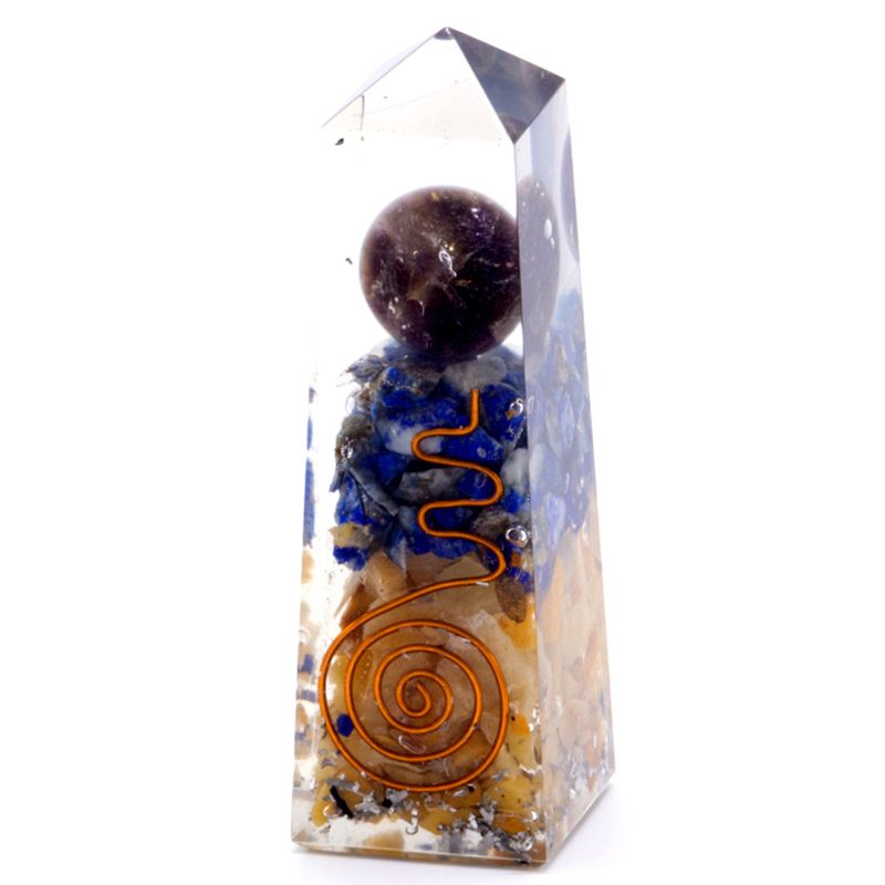 Obélisque en Orgonite – Quartz Aurora – Violet