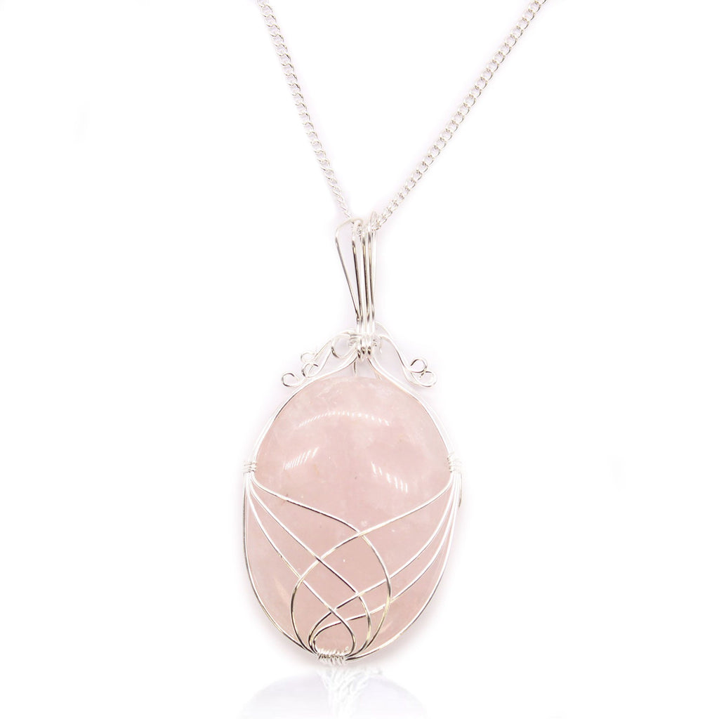 Collier Pierre Enlacée – Quartz Rose