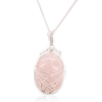 Collier Pierre Enlacée – Quartz Rose