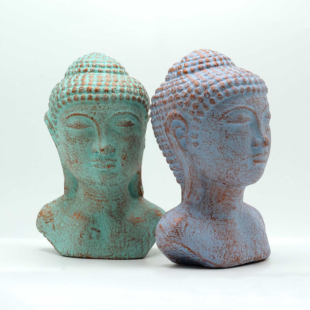 Tête de Bouddha Tranquillité – Vert Cuivré
