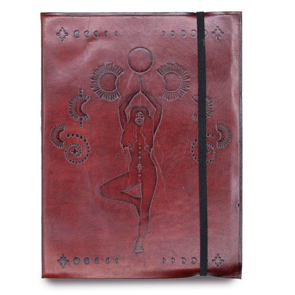Carnet en Cuir Végétal – Déesse Cosmique – Format Moyen