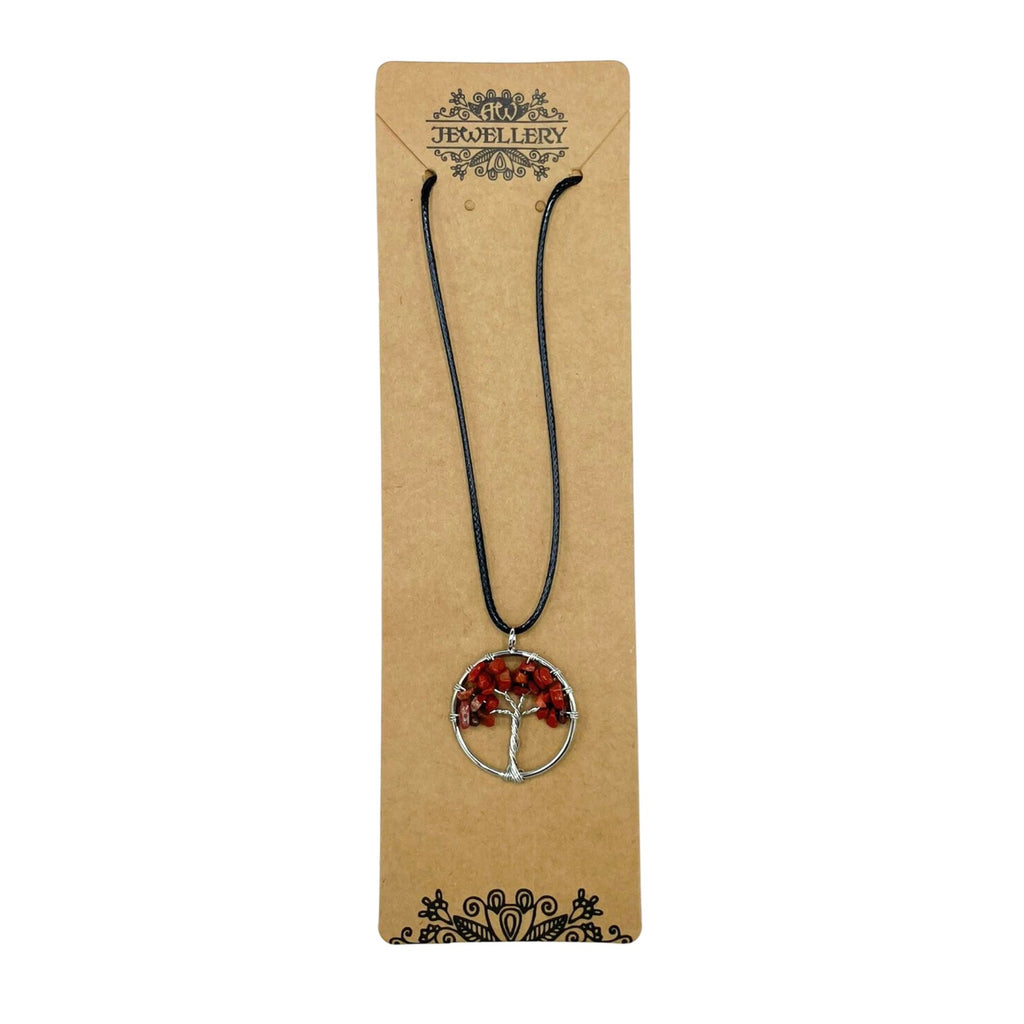Pendentif Arbre de Vie – Jaspe Rouge