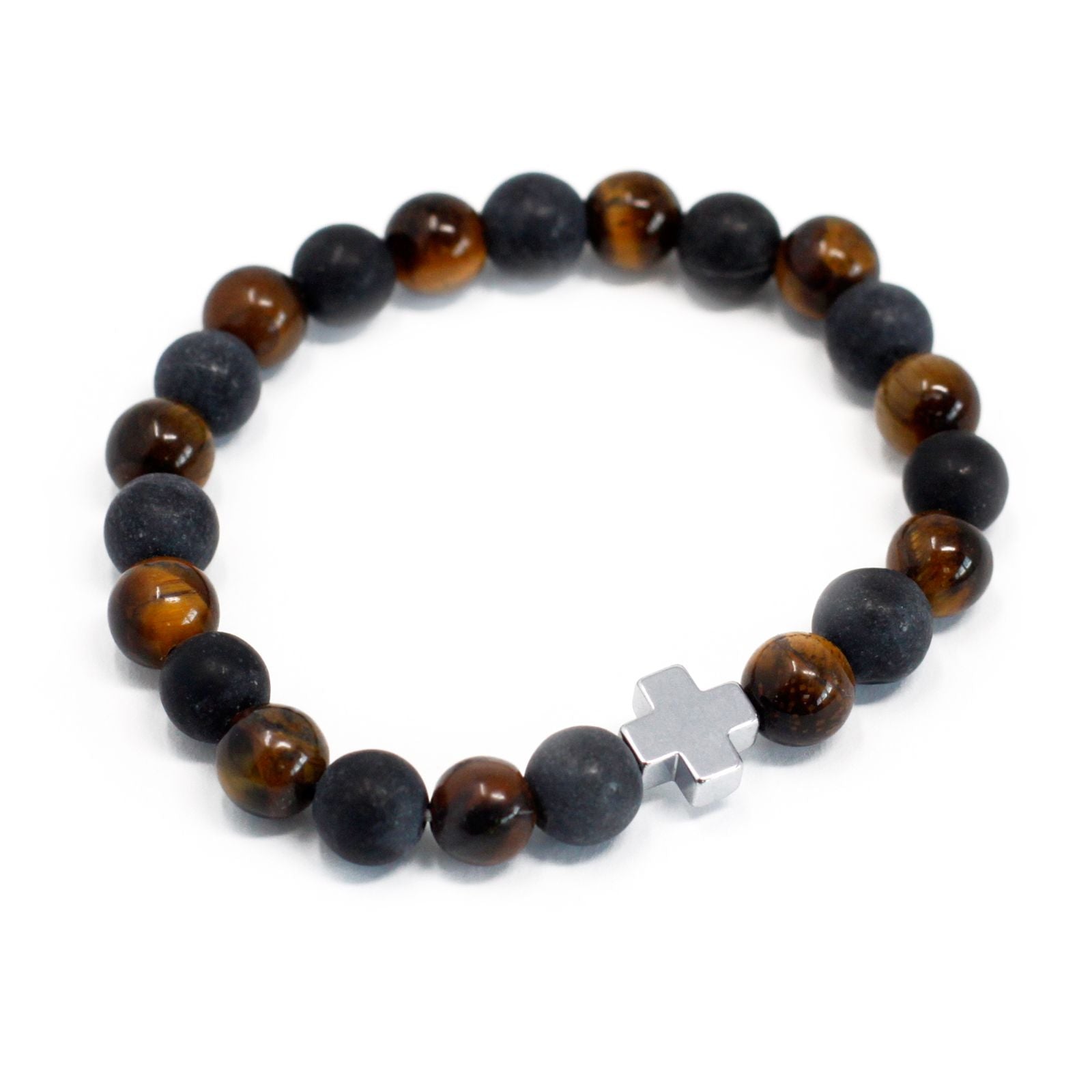 Set de 2 Bracelets de Pouvoir – Œil de Tigre & Pierre Noire