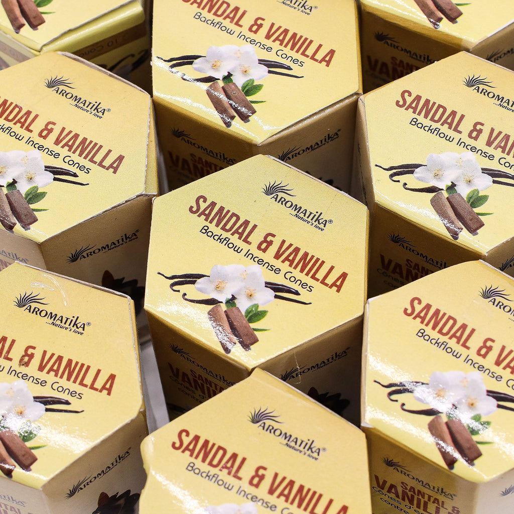 Encens Backflow Masala – Santal & Vanille (10 cônes)