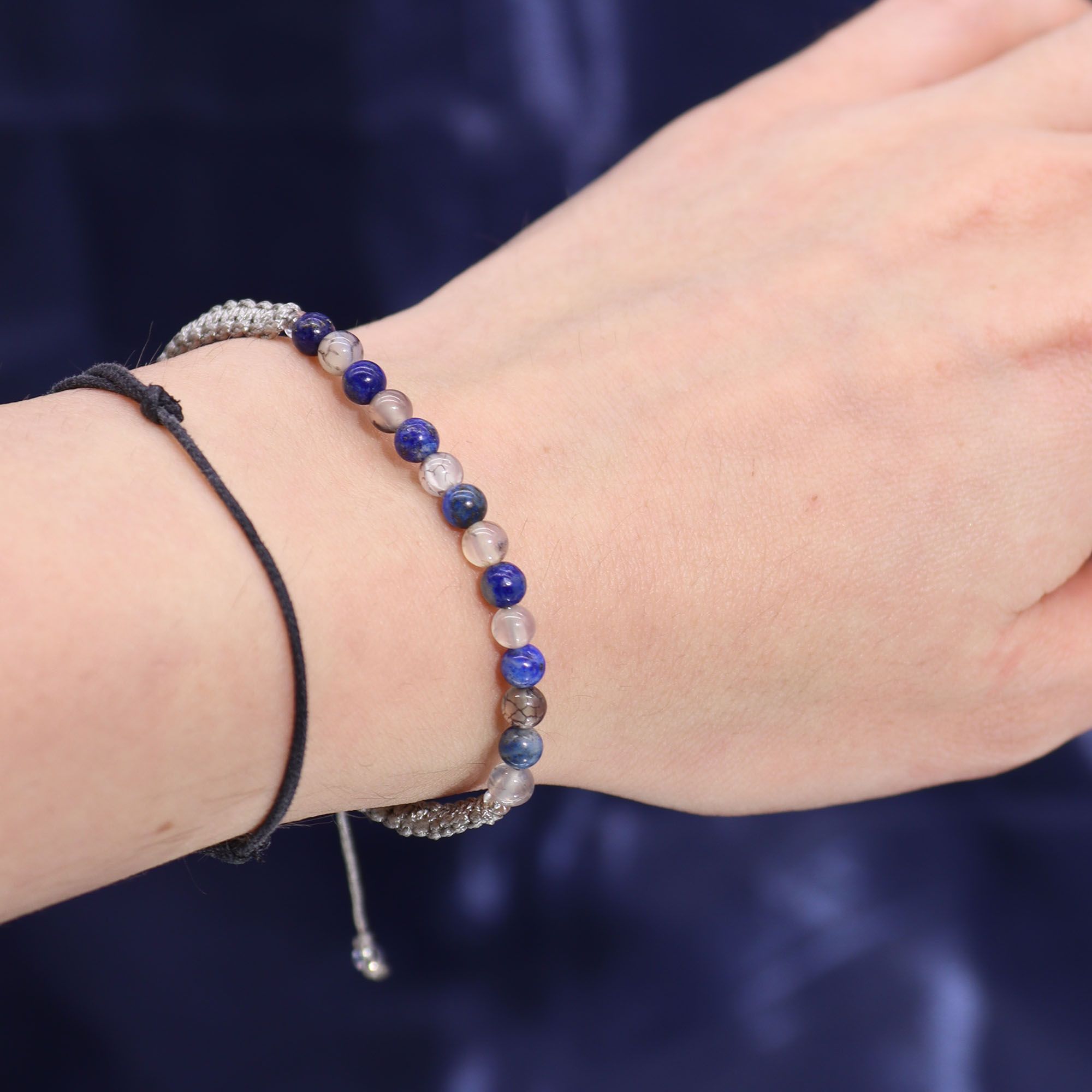 Coffret Zodiaque Taureau – Bougie Cristal & Bracelet en Pierres – Lapis-Lazuli & Agate Mousse