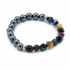 Bracelet Pierres Facettées – Quartz Clair (Fermoir Magnétique)