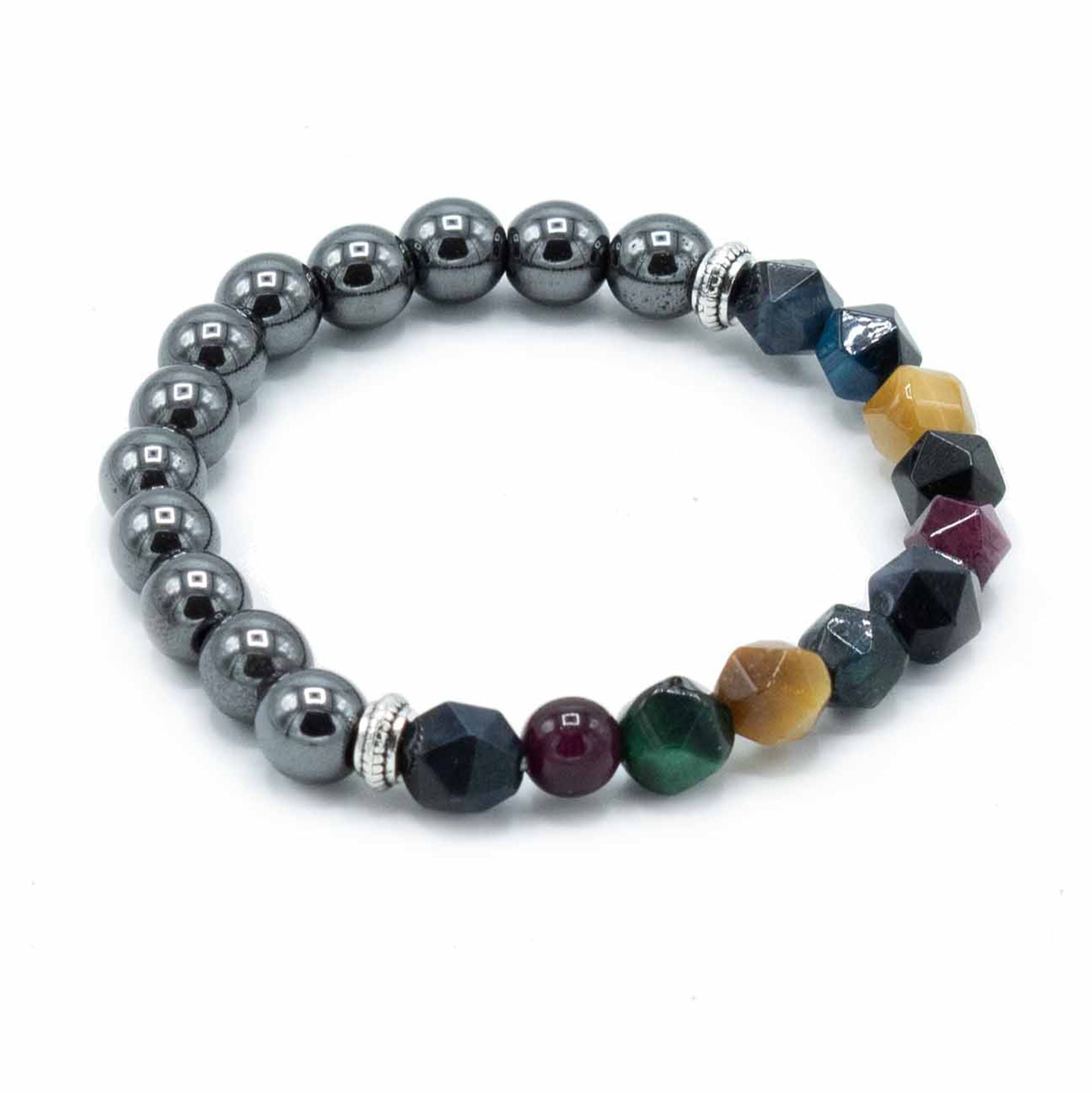 Bracelet Pierres Facettées – Quartz Clair (Fermoir Magnétique)