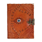 Carnet en Cuir – Tan Clair Evil Eye – 160 pages Deckle – 20×15 cm