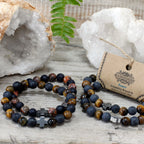 Set de 2 Bracelets de Pouvoir – Œil de Tigre & Pierre Noire