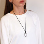 Pendentif Goutte Macramé – Cristal de Roche