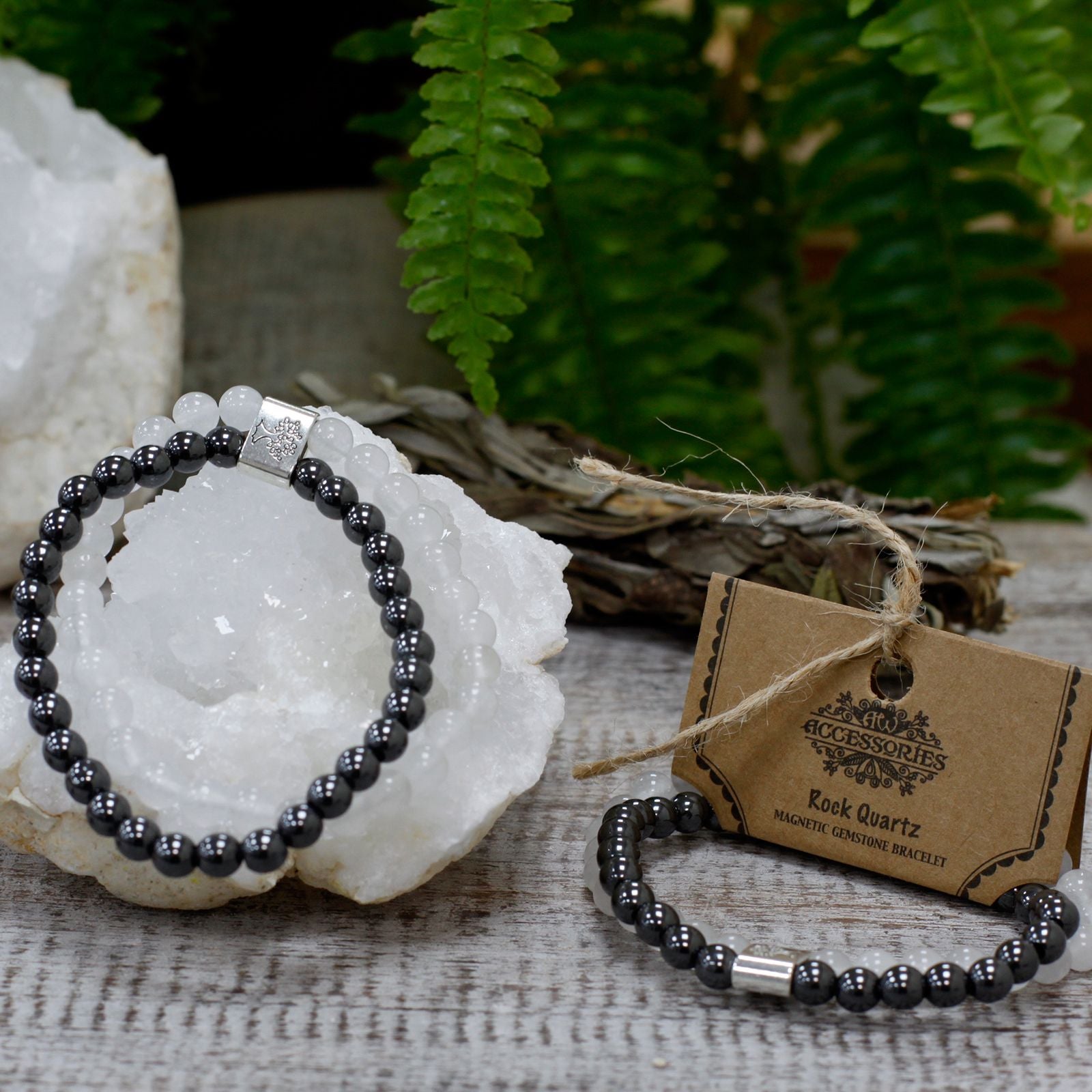 Bracelet Magnétique en Gemmes – Cristal de Roche