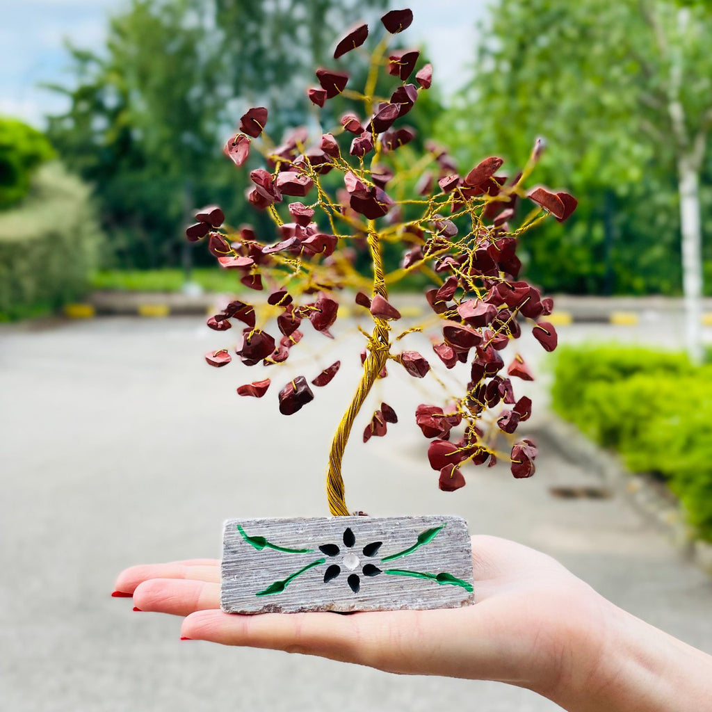 Arbre de Gemmes Indien – Jaspe Rouge – 160 Pierres