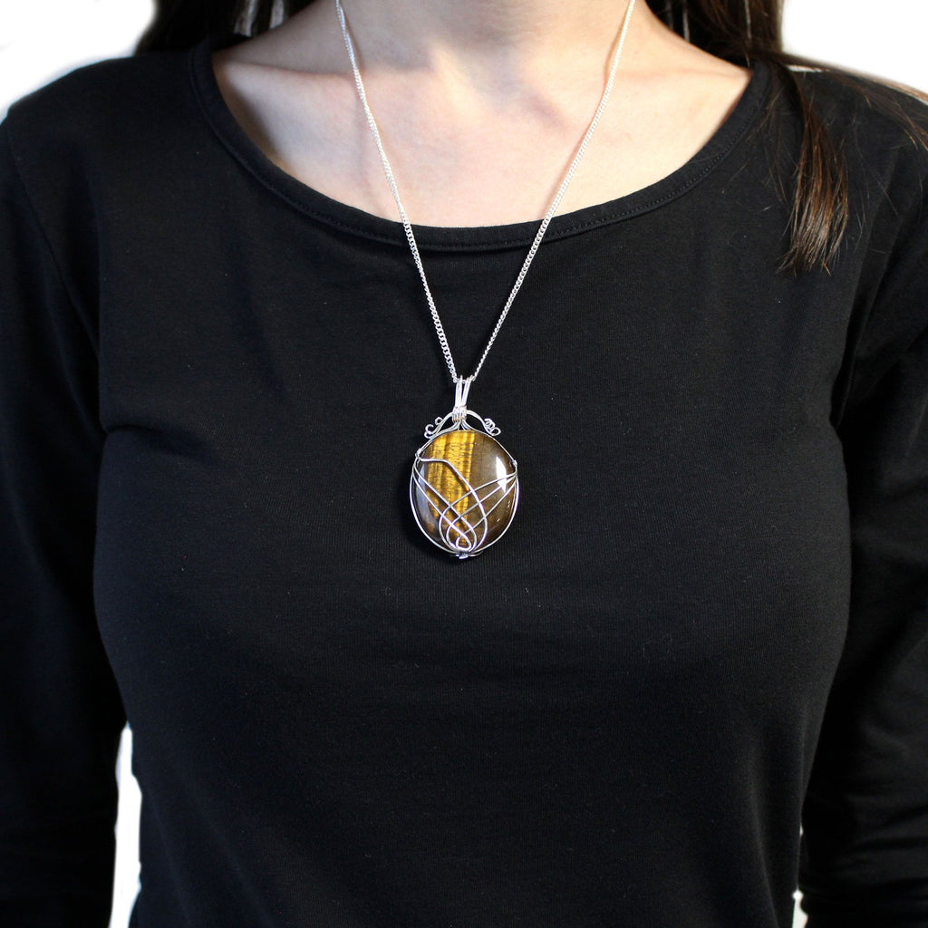 Collier Pierre Enlacée – Œil de Tigre
